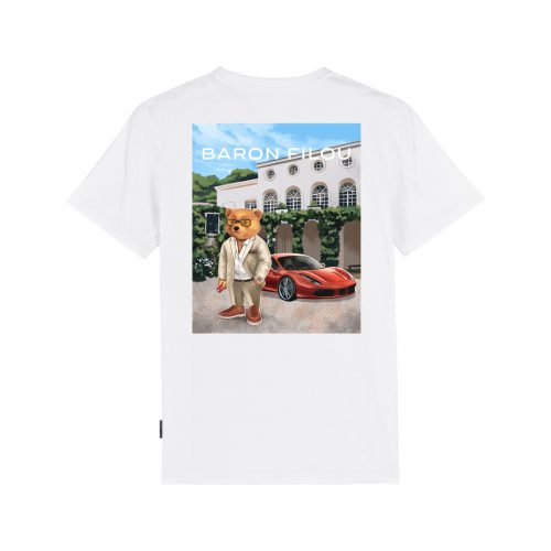 FW24 Organic T-Shirt Poster Backprint, Filou XCII. - White