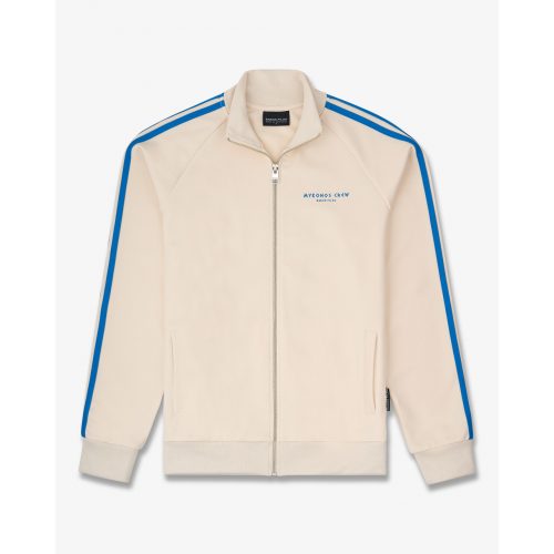 SS25 Tracksuit Jacket with Stripes, Mykonos Crew - Pearl White