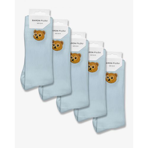 SS25 Collection SS25 5-Pack Baron Filou Socks - Sky Blue