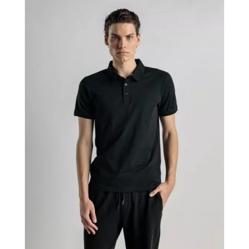 DEVERGO T-Shirt with collar - Black