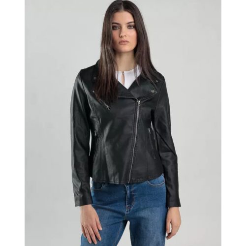 DEVERGO women’s transitional leather jacket - Black