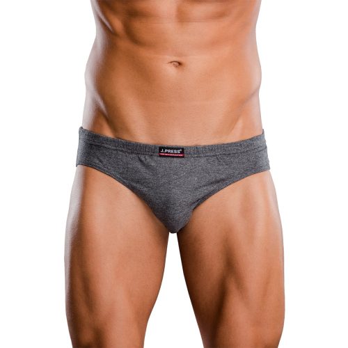 J.Press 100% Cotton Seamless Briefs - Grey