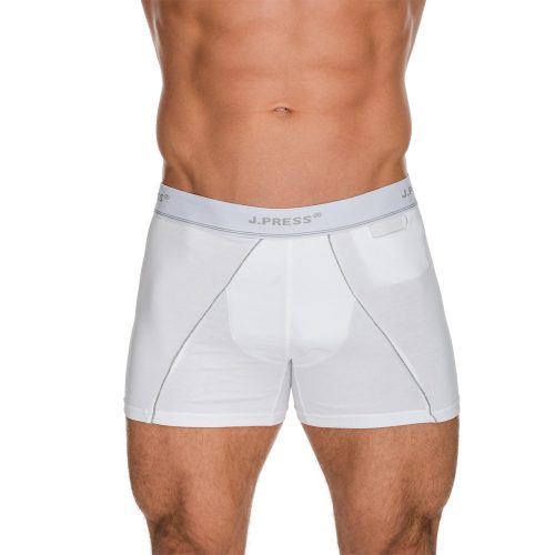 J.Press Boxer Briefs with Condom Pocket - White