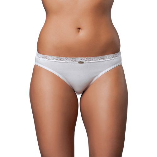 J.Press Women's Lace Low-Rise Panties - White