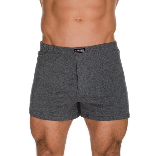 J.Press 100% Cotton Boxer Shorts with Loose Fit - Grey