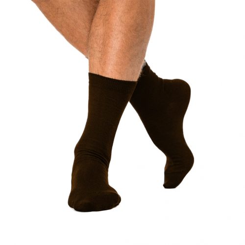 J.Press Basic Men's Cotton Long Dress Socks - Brown