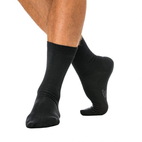 J.Press Basic Men's Cotton Long Dress Socks - Black