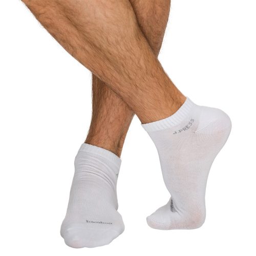 J.Press Men's Bamboo Sneaker Socks - White