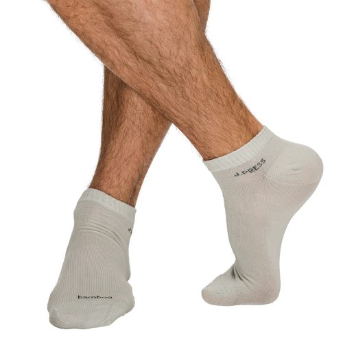 J.Press Men's Bamboo Sneaker Socks - Light grey