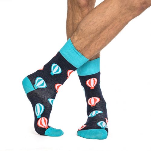 J.Press FUNNY Socks - Men's Patterned Cotton Socks - Navy