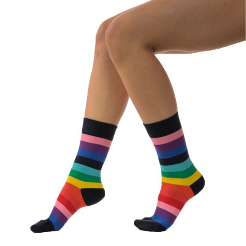 J.Press FUNNY Socks - Women's Patterned Cotton Socks - Striped