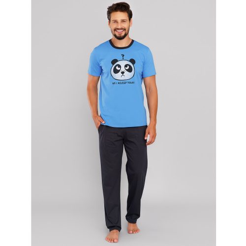 J.Press Long-Fit Cotton Pajama Set - Back/Blue