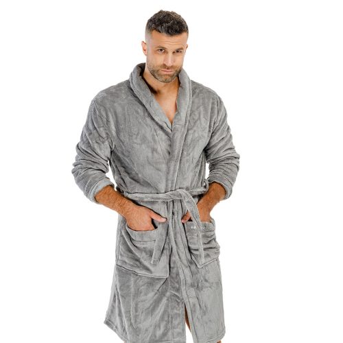 J.Press Men's Wellsoft Robe - Grey