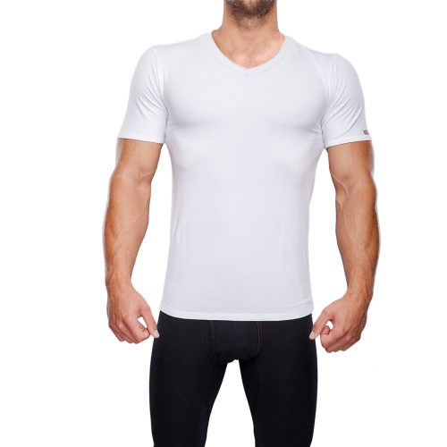 J.Press Men’s V-Neck Under Shirt - White