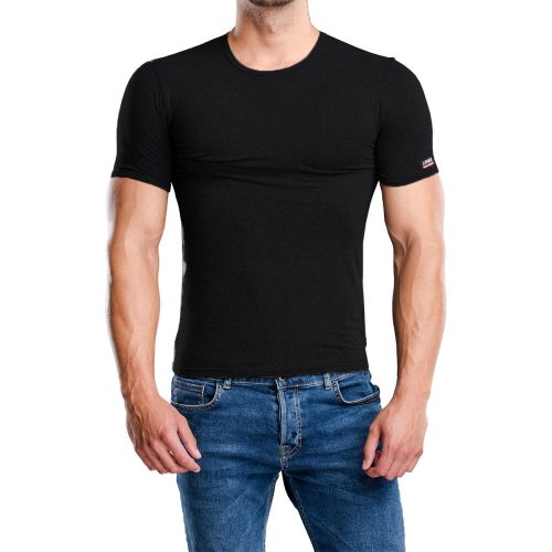 J.Press Men's Round Neck Under Shirt - Black