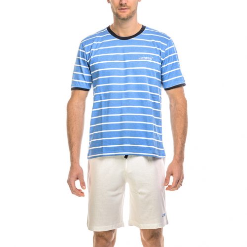 J.Press Men's Summer Short Pajama Set - Light Blue