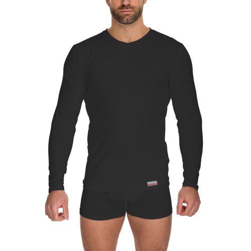 J.Press Men's Long Sleeve Under-Shirt - Black